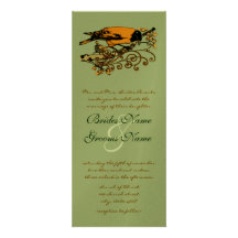 Vintage Love Birds Wedding Invitation