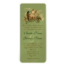 Vintage Love Birds Wedding Invitation