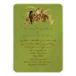 Vintage Love Birds Wedding Invitation