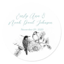 Vintage Love Birds Wedding Invitation