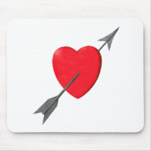 vintage love heart with arrow mousepad