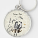 Vintage Love Hummingbirds Wedding Key Chain