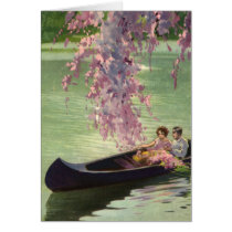 Vintage Love in a Canoe Cards