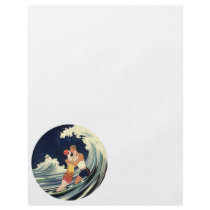 Vintage Love in the Surf; Romantic Kiss Flyer Design