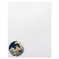 Vintage Love in the Surf; Romantic Kiss Personalized Letterhead
