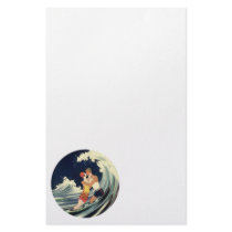 Vintage Love in the Surf; Romantic Kiss Customized Stationery