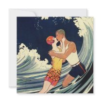 Vintage Love in the Surf Wedding Invitation
