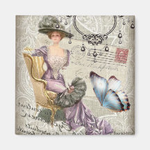 vintage love letter Vintage Paris Lady Fashion Refrigerator Magnets