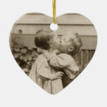 Vintage Love Romance, Children Kissing, First Kiss Ornaments