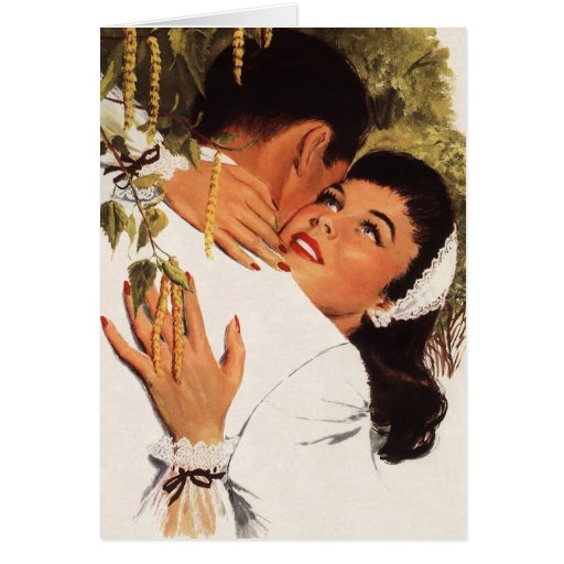Vintage Love Romance, Couple in a Loving Embrace Card