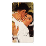 Vintage Love Romance, Couple in a Loving Embrace Personalized Shipping Labels