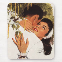 Vintage Love Romance, Couple in a Loving Embrace Mousepad