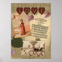 Vintage Love Scrapbook Print