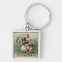 Vintage Loving Easter Greeting Key Chains