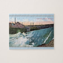 Vintage Lower Falls, Spokane, Washington Puzzle