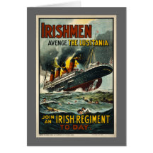 Vintage Lusitania Poster  (Irish Recruiting) Cards