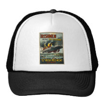 Vintage Lusitania Poster  (Irish Recruiting) Mesh Hats