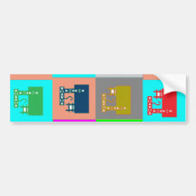 VINTAGE Machinery Patterns Bumper Stickers