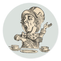 vintage mad hatter label sticker seal
