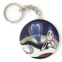 Vintage Madam Malaria Mosquito Key Chains