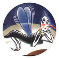 Vintage Madam Malaria Mosquito Stickers