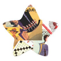 Vintage Magazine Montage Star Stickers