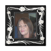 Vintage Magnet Vintage Floral Add Your photo
