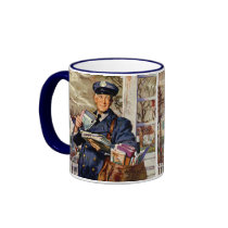 Vintage Mailman Delivering Letters Coffee Mugs