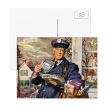 Vintage Mailman Delivering Letters Post Cards