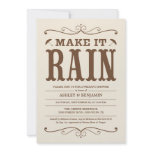 Vintage Make it Rain Wedding Shower Invitations