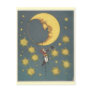 Vintage Man Hanging From the Moon Post Card