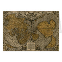 Vintage Map Notecard