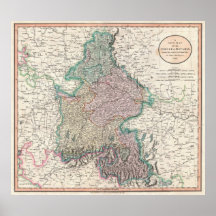 Vintage Map of Bavaria Germany (1799) Print