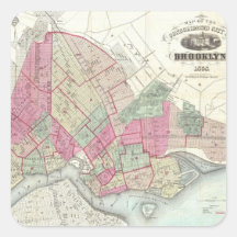 Vintage Map of Brookyln (1868) Stickers