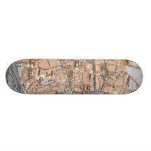 Vintage Map of Bruges (1905) Skate Board Decks