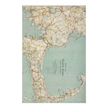 Vintage Map of Cape Cod (1917) Stationery Paper