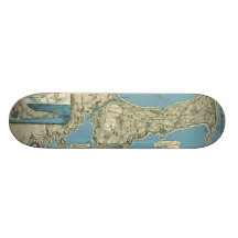 Vintage Map of Cape Cod (1945) Skateboard