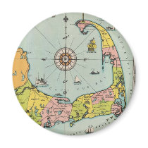Vintage Map of Cape Cod Refrigerator Magnets
