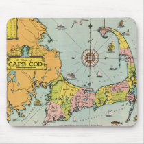 Vintage Map of Cape Cod Mouse Pads