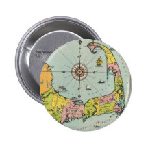 Vintage Map of Cape Cod Pin