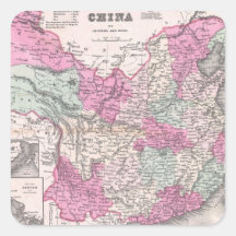 Vintage Map of China (1862) Sticker
