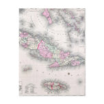 Vintage Map of Cuba (1861) Postcard