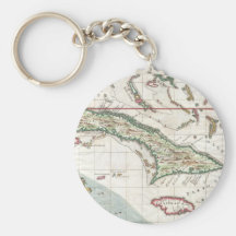 Vintage Map of Cuba and Jamaica (1763) Keychain