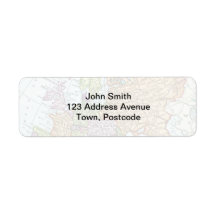 Vintage map of Europe colorful pastels Custom Return Address Labels