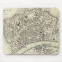 Vintage Map of Frankfurt Germany (1837) Mouse Pad