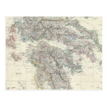 Vintage Map of Greece (1861) Post Card