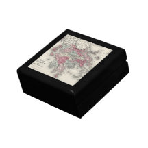 Vintage Map of Greece (1865) Jewelry Boxes