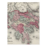 Vintage Map of Greece (1865) Postcard