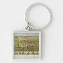 Vintage Map of Houston Texas (1891) Key Chains