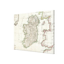 Vintage Map of Ireland (1771) Canvas Print